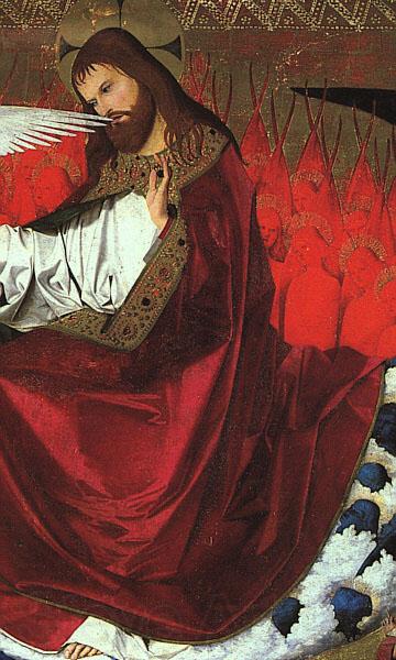 CHARONTON, Enguerrand The Coronation of the Virgin, detail: Jesus hjg Norge oil painting art
